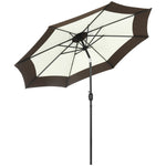 2.7m Patio Parasol W/ Tilt And Crank - 8 Metal Ribs