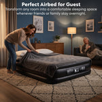 Inflatable Air Mattress With Soft Surface Built-in Electric Pump | Double | Black
