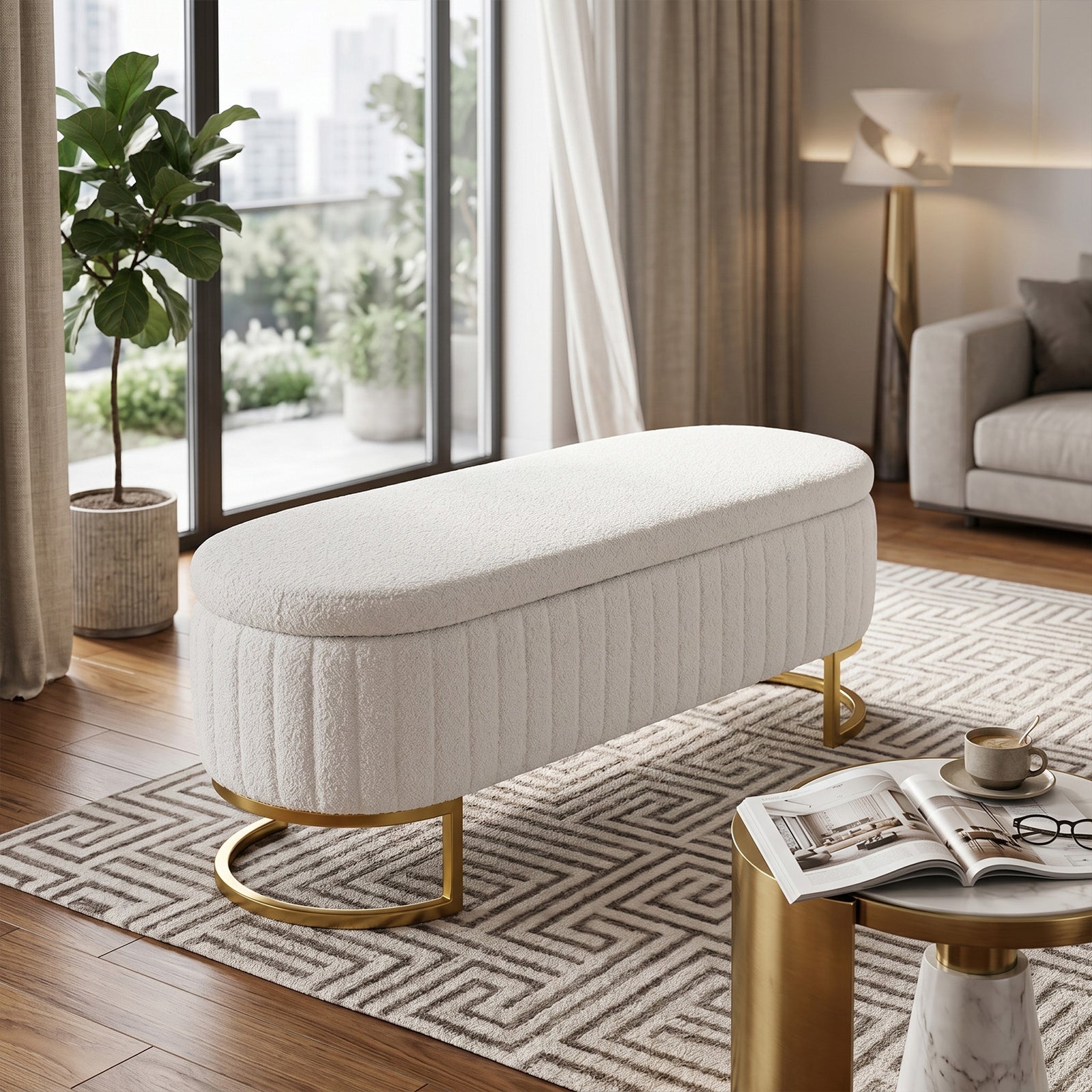 Breeins Teddy Fleece Upholstered Storage