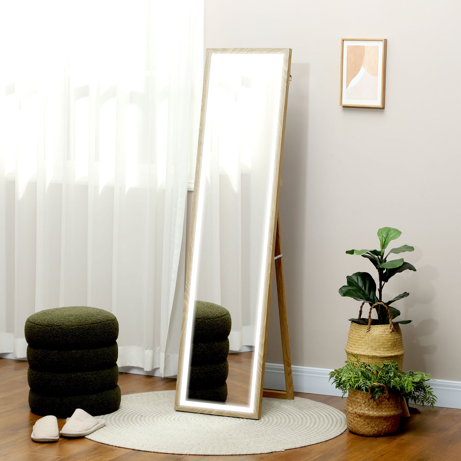 Dimming Full Length Mirror With Lights | Yellow