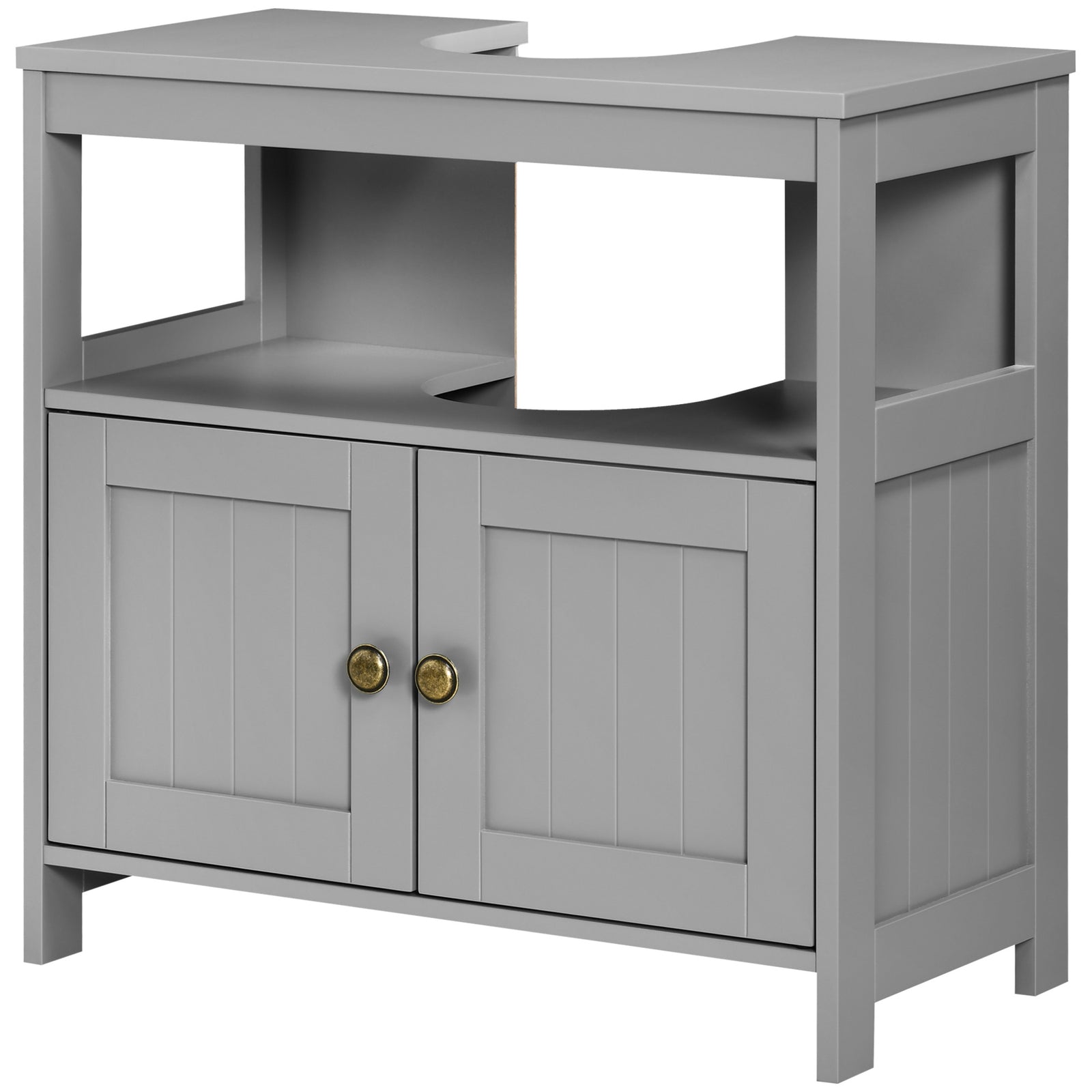 Bathroom Pedestal Under Sink Cabinet With Door | One Size | Gray