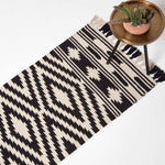 Dinan Black & White Kilim Cotton Rug | 200cm | Black & White