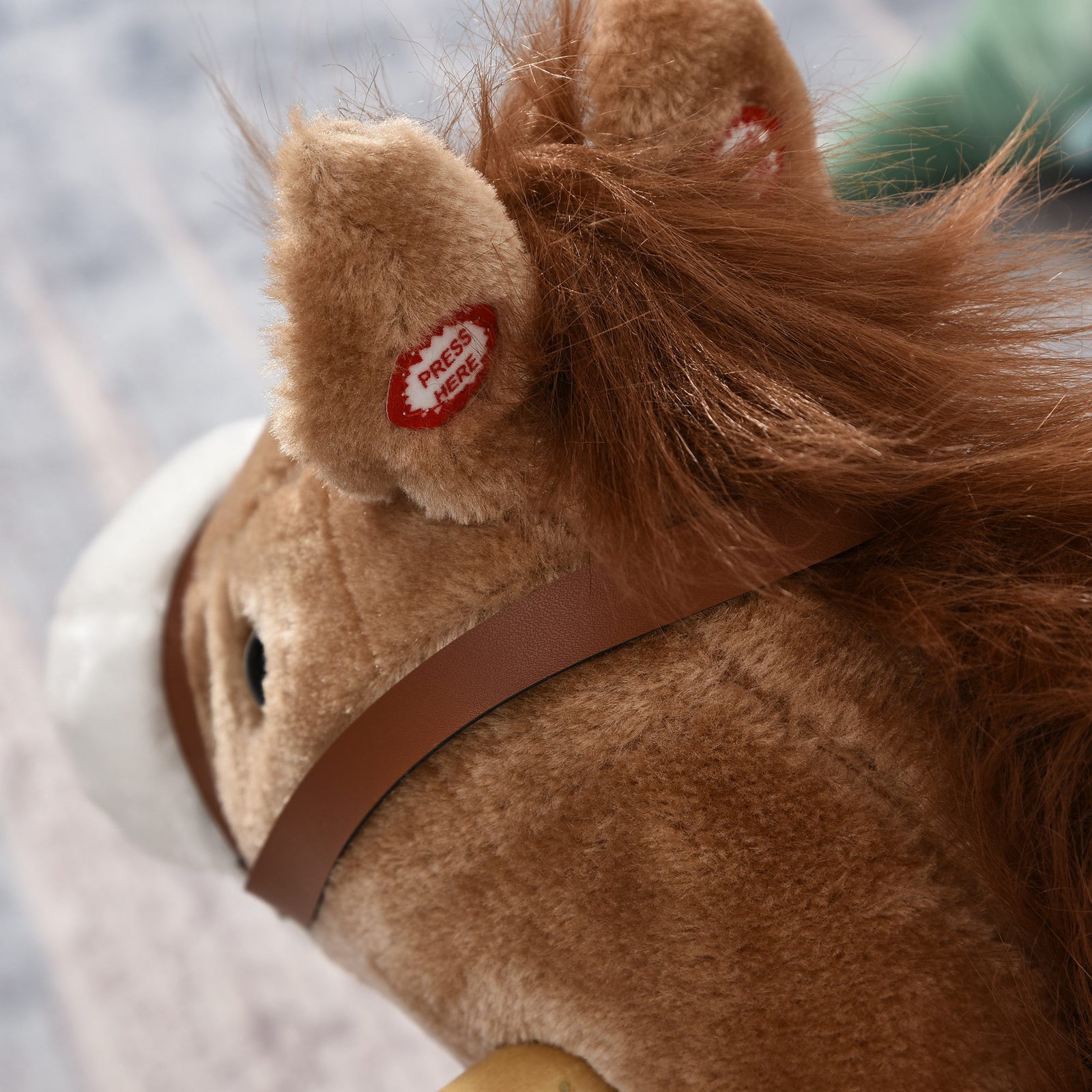 Kids Plush Rocking Horse W/ Moving Mouth Tail Sounds 18-36 Months | Brown