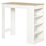Table Kitchen Dining Table W/ 3-tier Storage Shelf | Beige