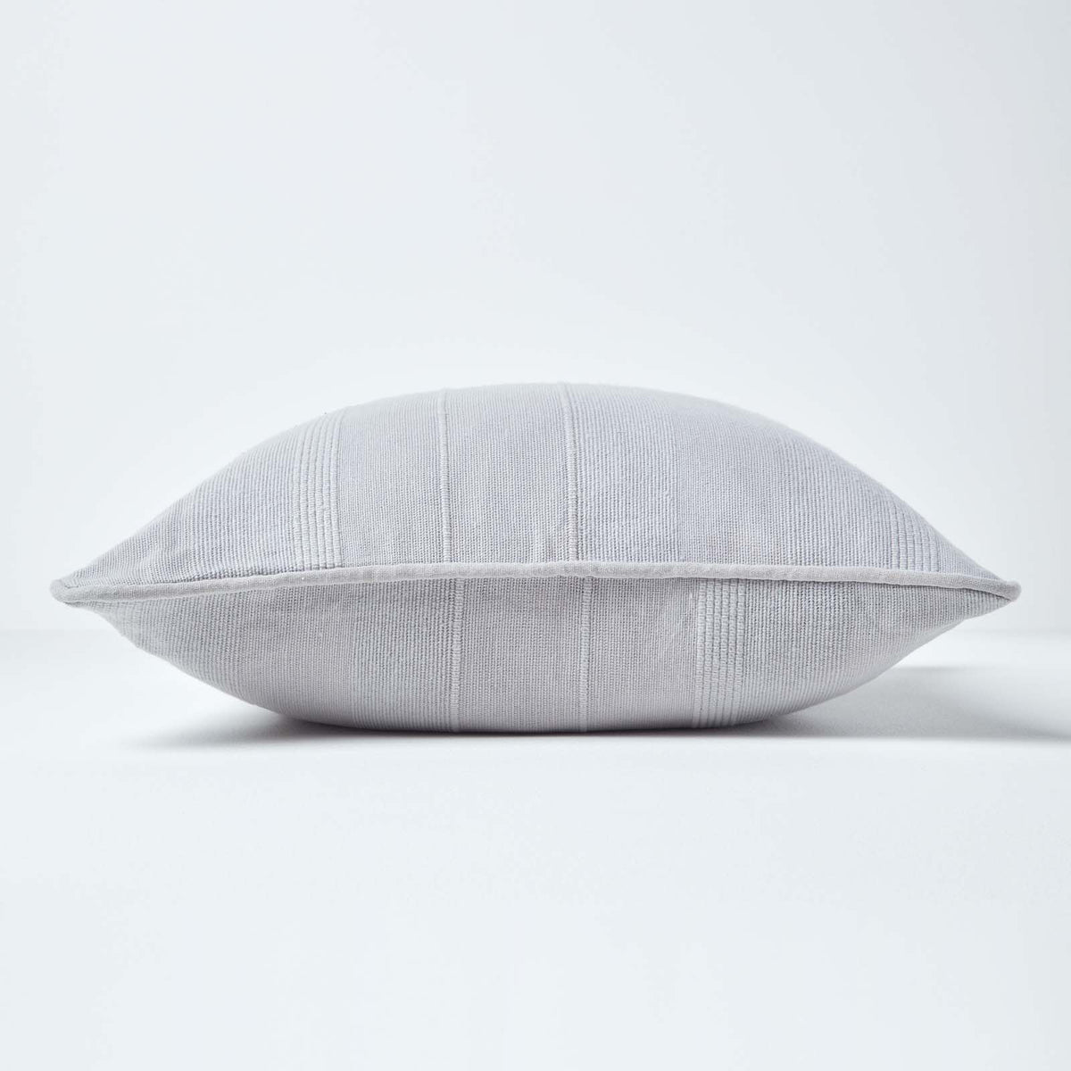 Cotton Rajput Ribbed Cushion Cover | 45cm x 45cm | Silver Grey