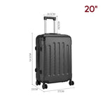 Modern Hardside Spinner Suitcase With Combination Lock | 20" | Black