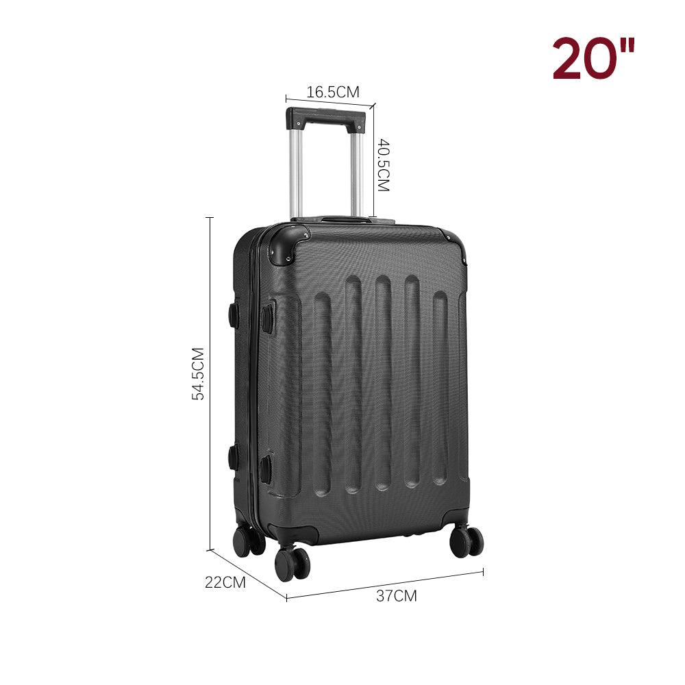 Modern Hardside Spinner Suitcase With Combination Lock | 20" | Black
