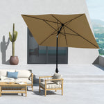 2x3m Rectangular Parasol Patio Outdoor Table Umbrella | Brown