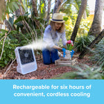 Outdoor Mister & Fan - Portable, Rechargeable, Cordless & Powerful