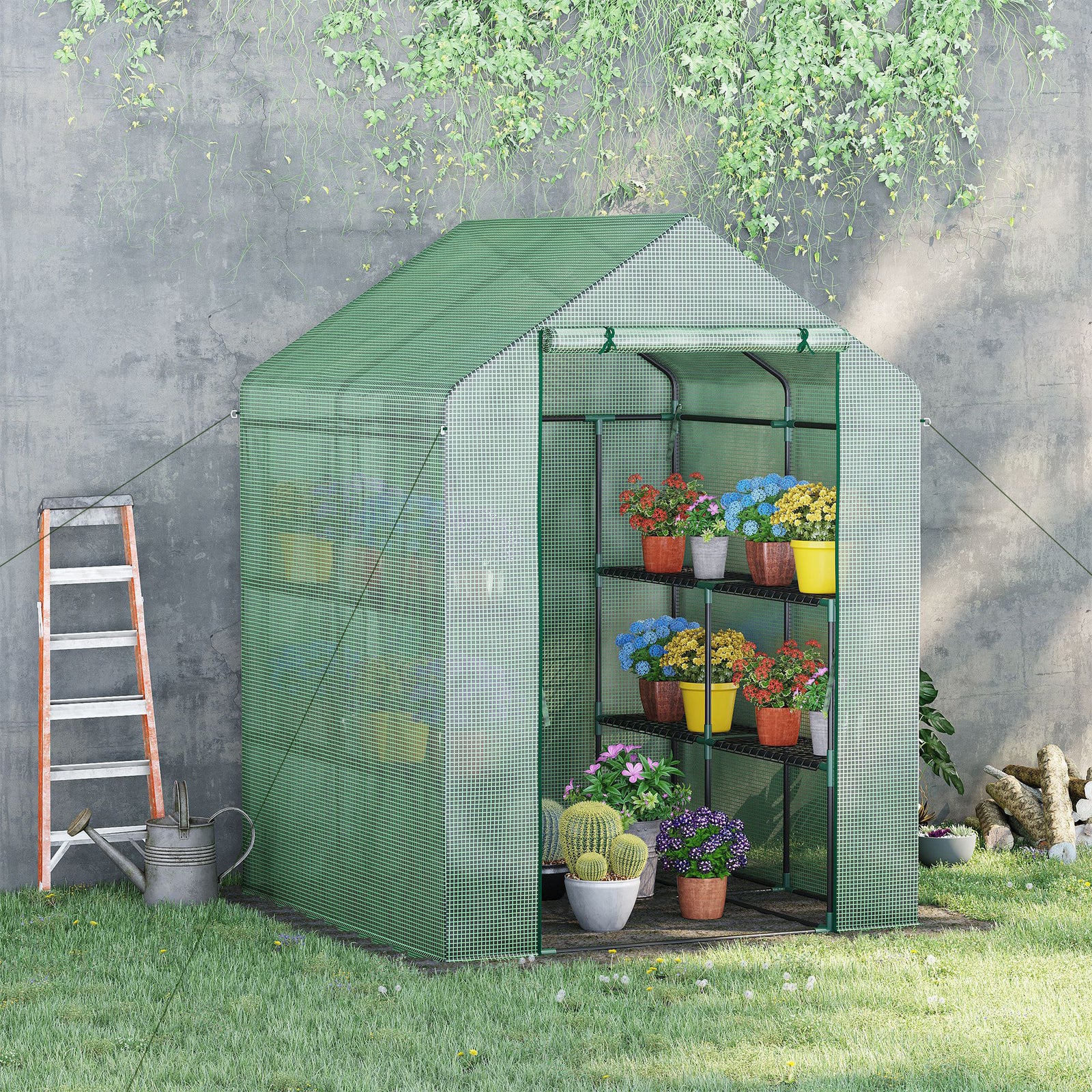 2-tier Walk-in Greenhouse With Cover