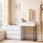 HOMCOM Vanity Makeup Desk Led Mirror Bedroom White