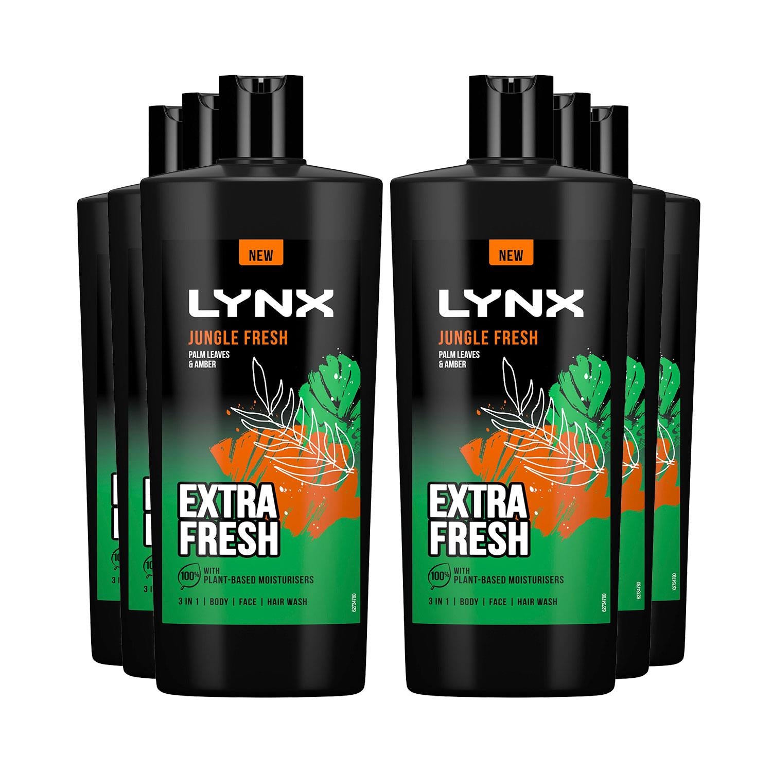 3in1 Body, Face & Hair Wash Shower Gel Extra Fresh Jungle Fresh 700ml, 6pk