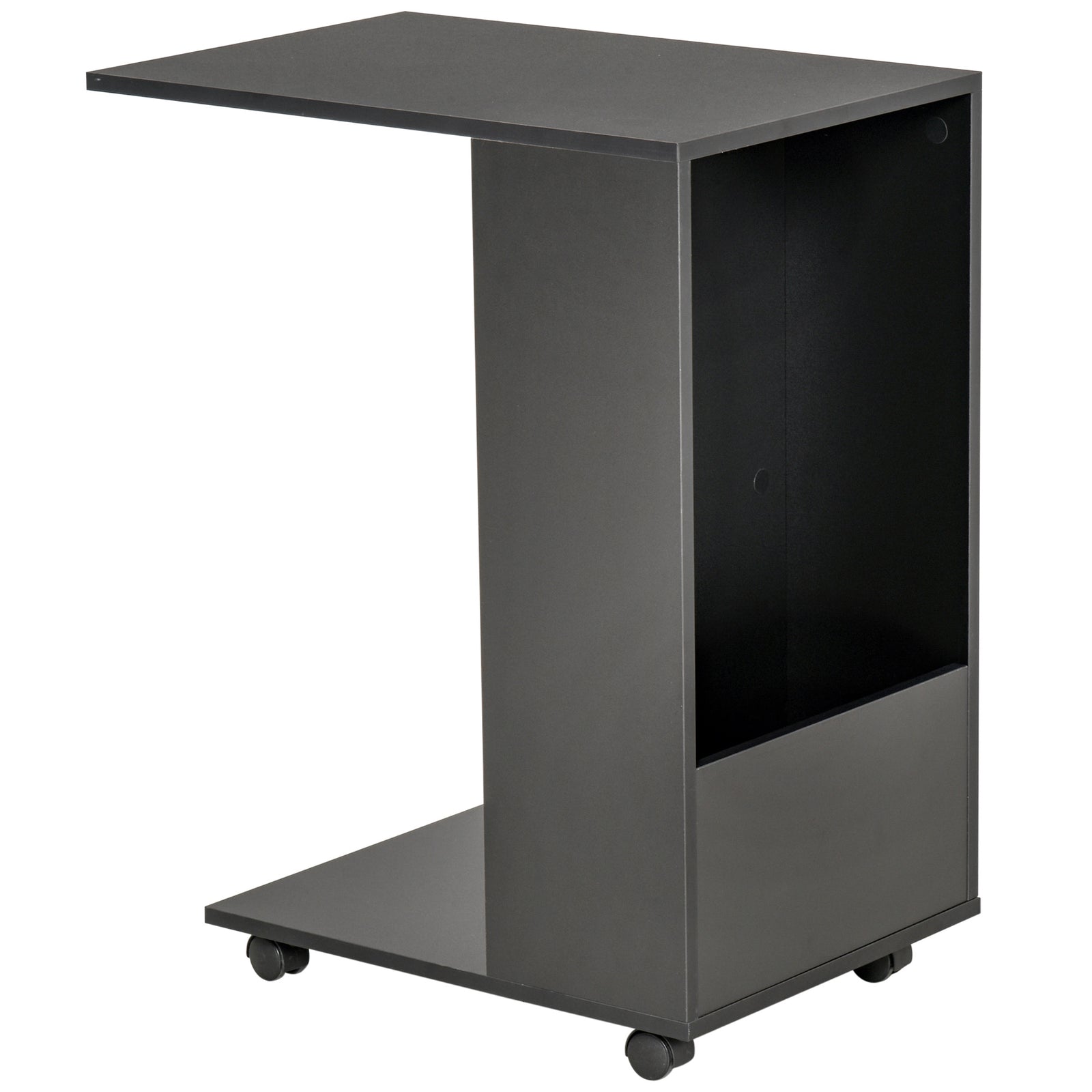 Mobile Sofa Side Table For Laptop Coffee W/ Storage | Black