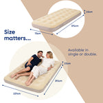 airzzZ Flocked Airbed Quick Inflation Deflation Guest Bed