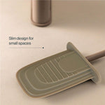 Silicone Toilet Brush, Floor Or Self-adhesive Slim Beige Flat Collection