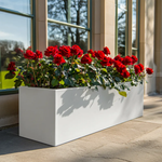 Zinc Galvanised Trough Planter | 120cm x 40cm x 40cm | White