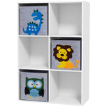 Toy Organiser With Three Non-woven Fabric Drawers For Bedroom - White