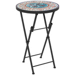 Mosaic Garden Table, 35.5cm Folding Coffee Table | Multi Colour