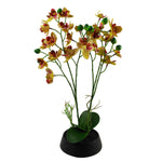 Artificial 43cm Large Pink Yellow Orchid In Ceramic Planter