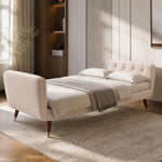 Victoria Velvet Sofa Bed 3 Seater | Cream