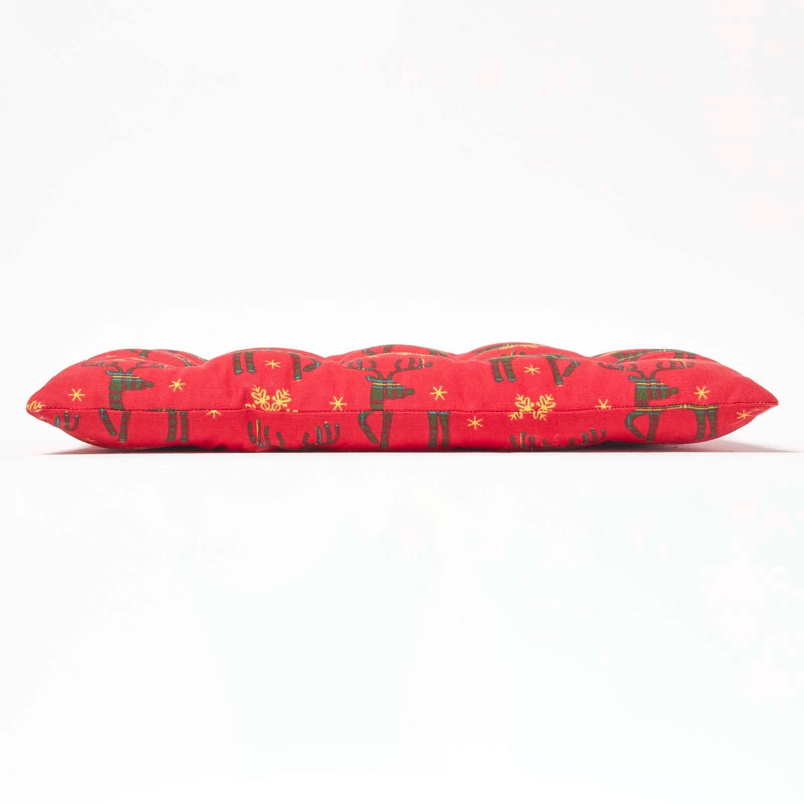 Christmas Seat Pad With Straps 100% Cotton 40 x 40cm | 40cm x 40cm | Red