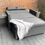 Oasis 2 Seater Outdoor Rattan Sofa & Daybed For Garden Patio Relaxation | Grey