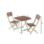 Acacia Hardwood Square Bistro Set, 2 Chairs And Folding Table