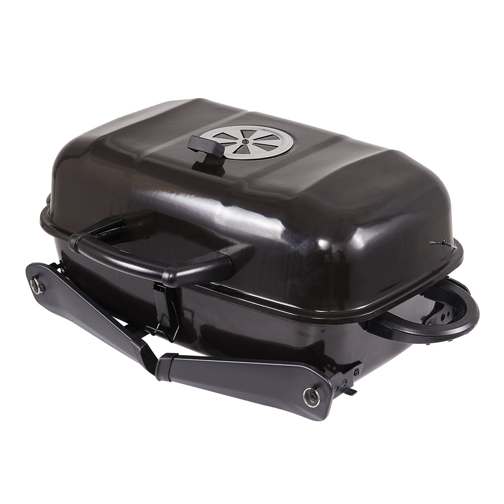 Portable Charcoal Bbq Grill – Outdoor Patio & Camping Stove With Large Cooking Area, Adjustable Charcoal Pan, Black