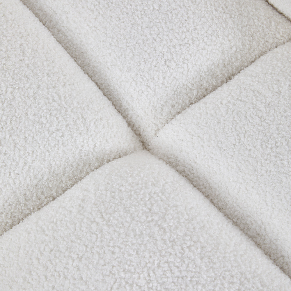 White Upholstered Armless Leisure Chair