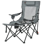 Foldable Camping Chair W/ Footrest, Adjustable Backrest, Bag