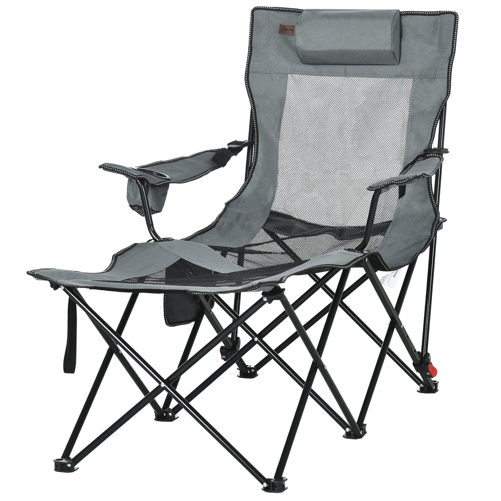 Foldable Camping Chair W/ Footrest, Adjustable Backrest, Bag
