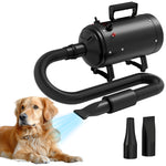 2200w Dog Hair Dryer, Pet Grooming Hair Dryer With 3 Different Nozzles | Black