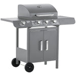 Outsunny Gas Barbecue Grill 3+1 Burner Garden Bbq Large Cooking Area