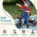Kids Trike For 2 To 5 Years With Adjustable Seat, Baskets | Black