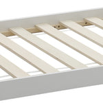 Montessori Kids House Bed Frame – 190cm X 90cm Solid Pine Wood Low Floor Bed With Triangular Roof Design, White Toddler Single Bed