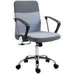 Linen Office Chair Swivel Rocker Grey