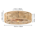 Breeins 50cm Dia Rattan Ceiling Fan Light With Remote Control