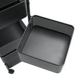 Multi-layer Storage Shelf Trolley 3/4/5 Tier Square Organizer Rack With Swivel Design For Kitchen | Large | Black