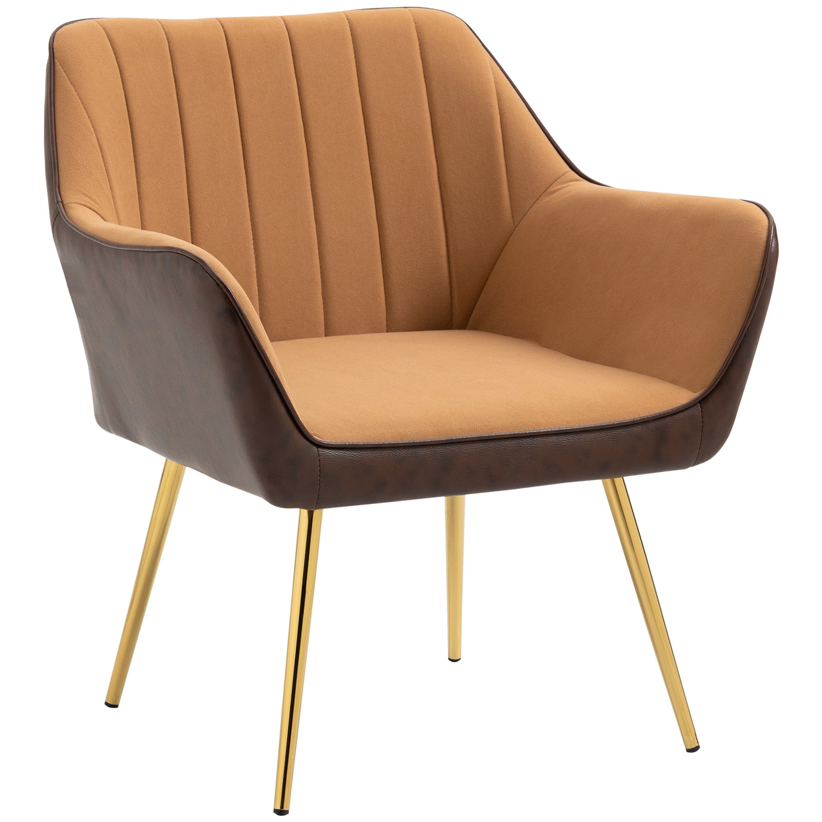 Accent Chairs Velvet Armchairs Living Room Bedroom | One Size | Brown