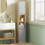 Freestanding Storage Cabinet Slimline Unit W/ 2 Cupboards