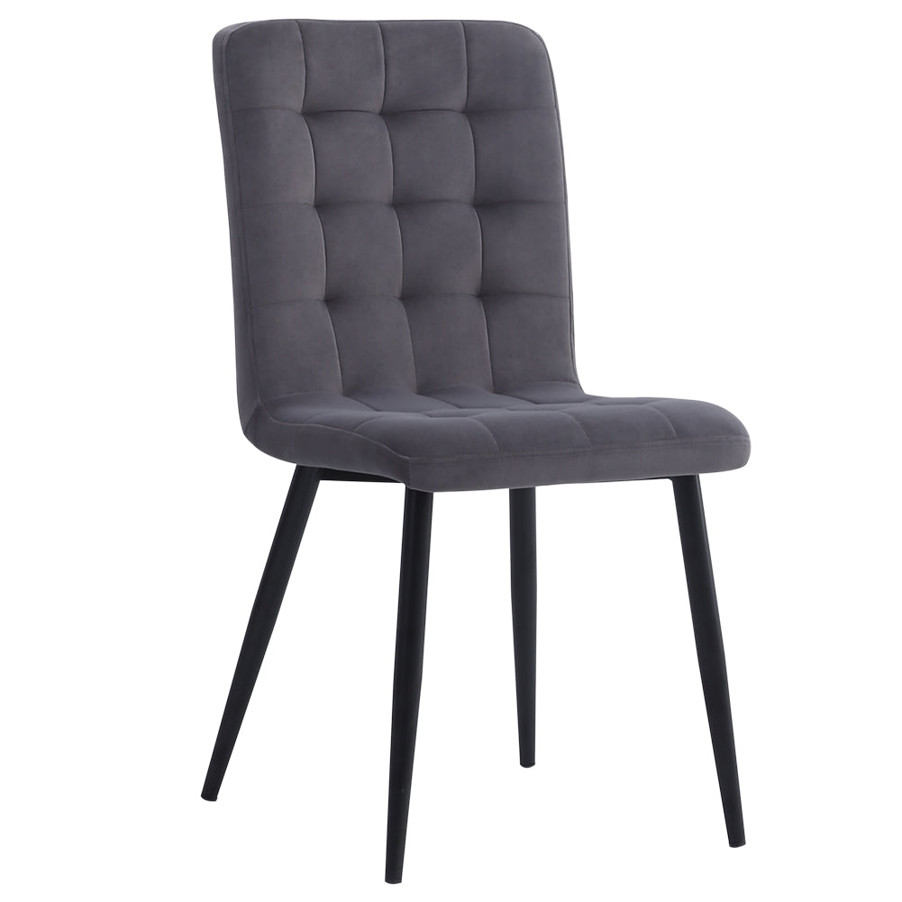 4pcs Tufted Modern Armless Dining Chairs With Metal Legs