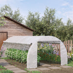 6x3x2m Polytunnel Greenhouse W/ Steel Frame | White