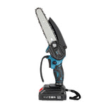 Mini Chainsaw Cordless 6in And 8in Dual Bar Garden Pruning Black Blue | Blue