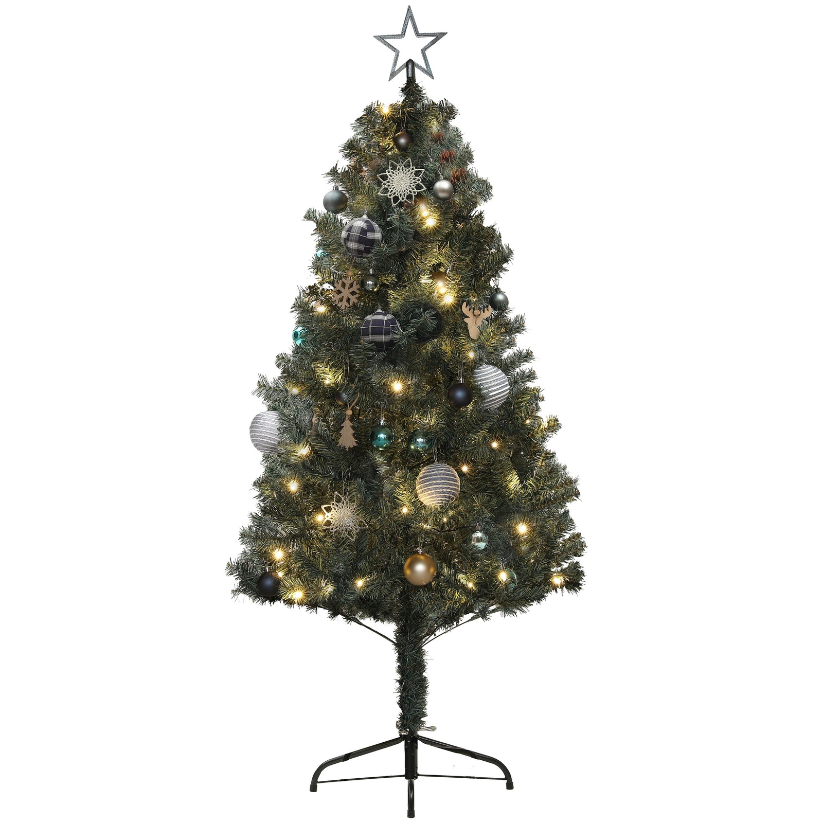 5/6ft Artificial Christmas Tree With Led Blue Red/Blue | 5ft | Blue