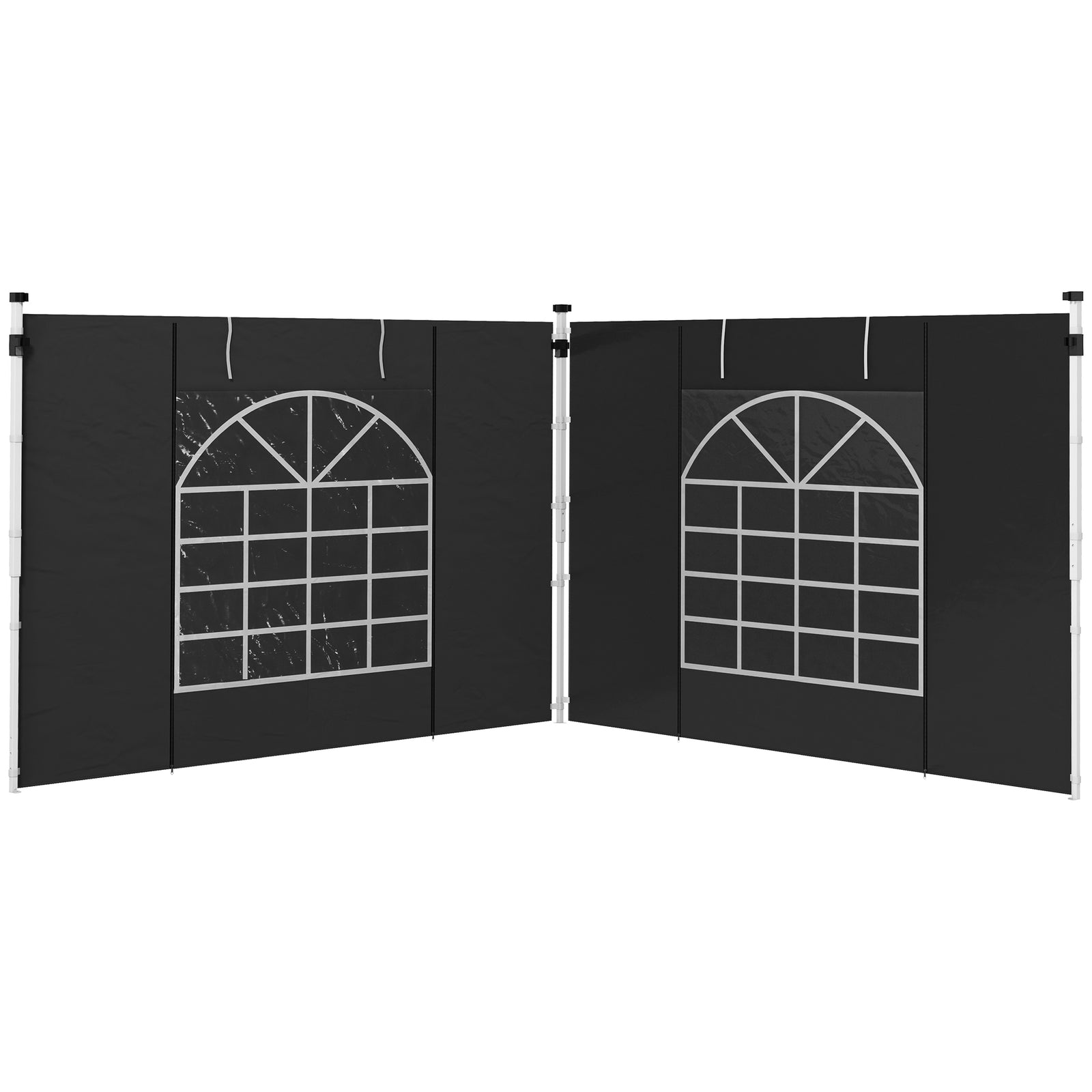 3x3(m) Or 3x6m Pop Up Gazebo Side Panels Replacement, 2 Pack | Black