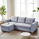 3-seater Upholstered Corner Sofa Bed With Storage