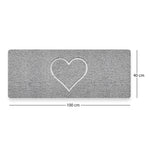 Spaghetti Anti Slip Shower/bath Mat - Heart Embossed | 100cm x 40cm | Grey