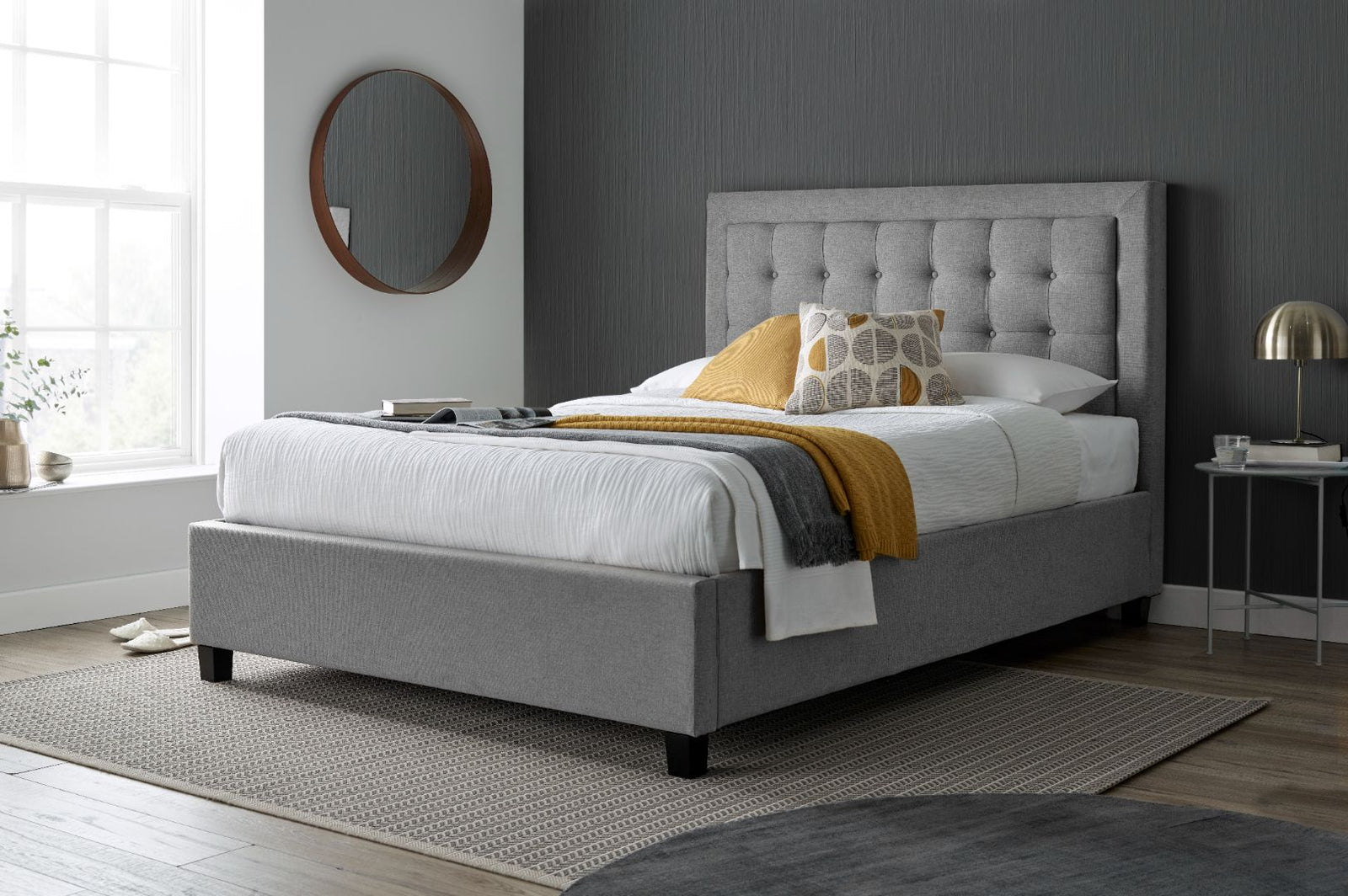 Brandon Fabric Ottoman Bed | King | Grey
