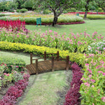 1.5m Wooden Garden Bridge With Railings, Outdoor Pond