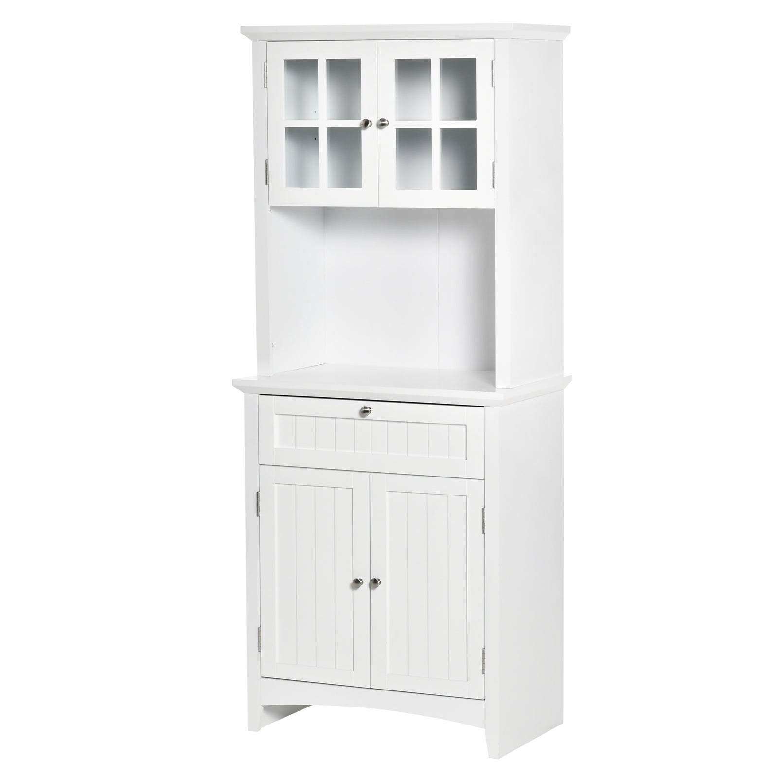 Kitchen Cupboard Wood Storage Cabinet   Drawer Glass Door
